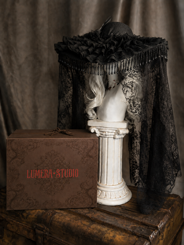 Gothic Widow Veil Hat