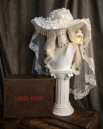 White Luminous Gothic Witch Hat