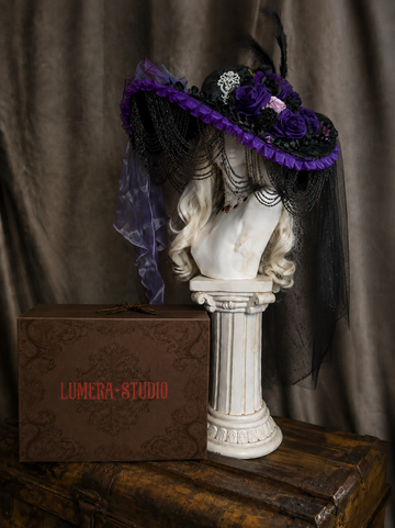 Black Purple Mystic Gothic Witch Hat