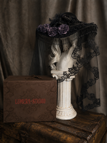 Midnight Gothic Lace Witch Hat