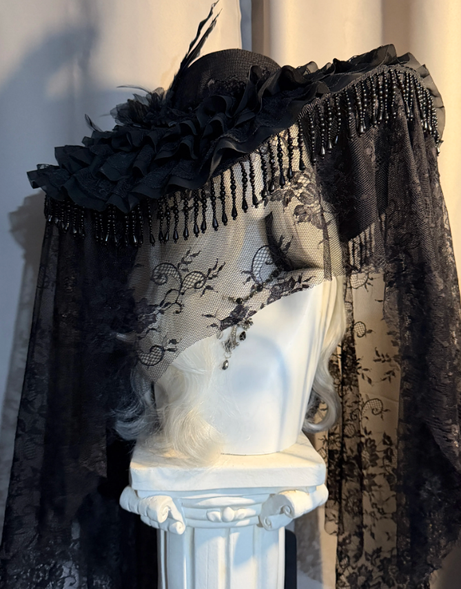 Gothic Widow Veil Hat